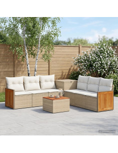Set di divani 8 pz Beige e Bianco Crema