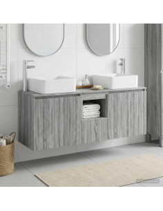 Set di Armadi da Bagno 3 pz Sonoma grigio 53 x 35 x 63 cm