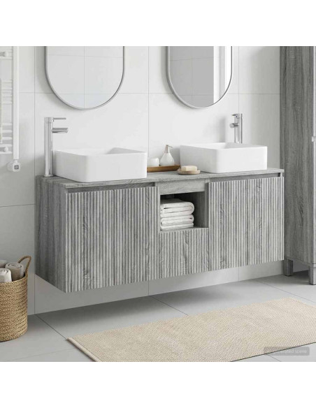 Set di Armadi da Bagno 3 pz Sonoma grigio 53 x 35 x 63 cm