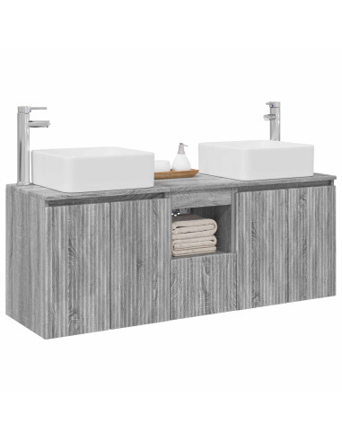 Set di Armadi da Bagno 3 pz Sonoma grigio 53 x 35 x 63 cm
