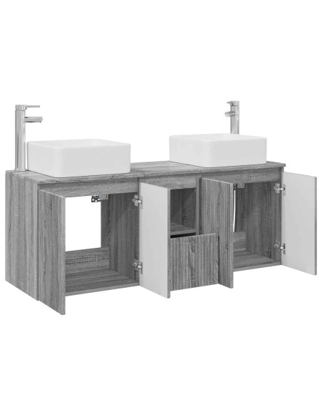 Set di Armadi da Bagno 3 pz Sonoma grigio 53 x 35 x 63 cm