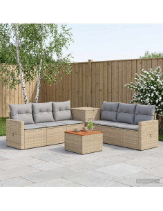 Set di divani 8 pz Beige e Grigio Chiaro