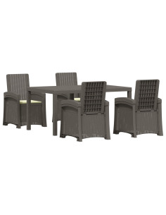 Set da Pranzo per Giardino 5 pz Grigio chiaro e panna PP 2