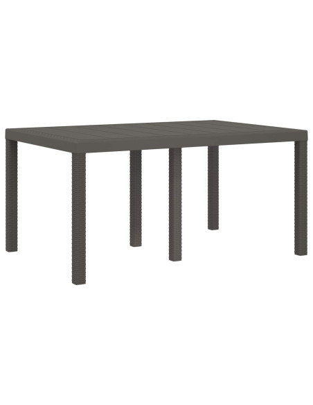Set da Pranzo per Giardino 5 pz Grigio chiaro e panna PP