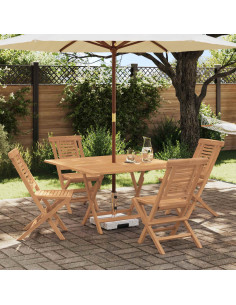 Set da Giardino 5 pz Marrone Legno di teak solido