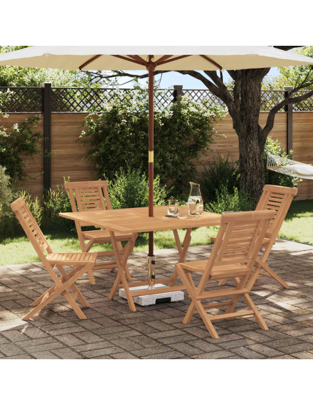 Set da Giardino 5 pz Marrone Legno di teak solido