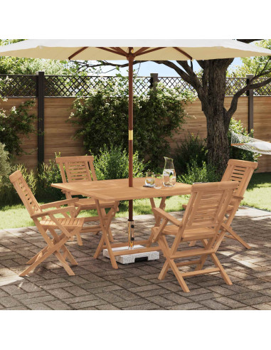 Set da Giardino 5 pz Marrone Legno di teak solido