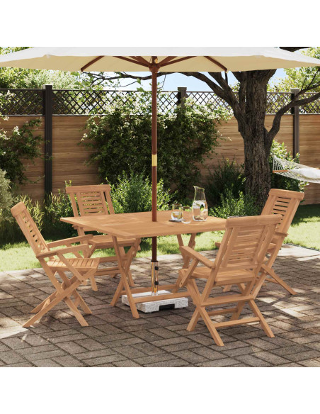 Set da Giardino 5 pz Marrone Legno di teak solido