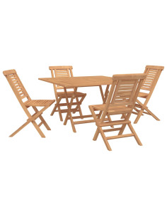 Set da Giardino 5 pz Marrone Legno di teak solido 2