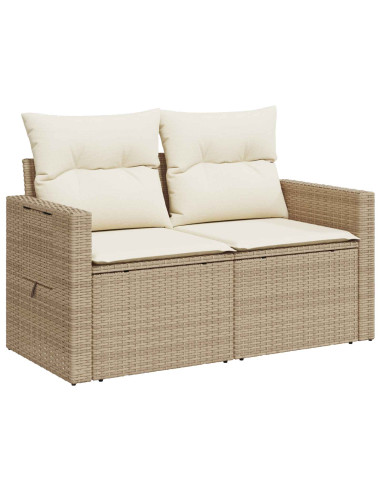 Set di divani 8 pz Beige e Bianco Crema