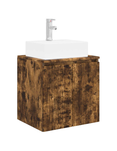 Set di Armadi da Bagno 3 pz Rovere Fumo 49,5 x 41 x 62,5 cm