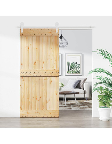 Porta scorrevole Naturale e Bianco 90 x 210 cm