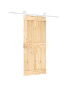 Porta scorrevole Naturale e Bianco 90 x 210 cm 2