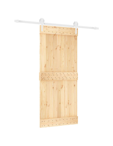 Porta scorrevole Naturale e Bianco 90 x 210 cm