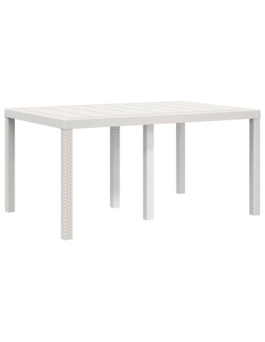Set da Pranzo per Giardino 5 pz Bianco e Grigio Chiaro PP