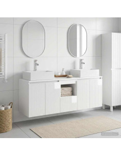 Set di Armadi da Bagno 3 pz Bianco Lucido 49,5 x 41 x 62,5 cm