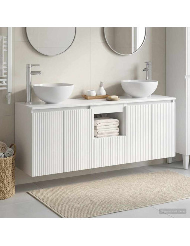 Set di Armadi da Bagno 3 pz Bianco Lucido 49,5 x 41 x 64,5 cm