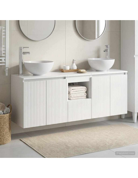 Set di Armadi da Bagno 3 pz Bianco Lucido 49,5 x 41 x 64,5 cm