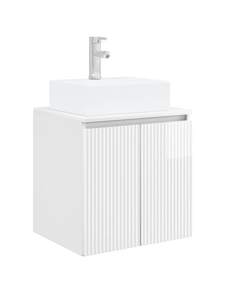 Set di Armadi da Bagno 3 pz Bianco Lucido 49,5 x 41 x 62,5 cm