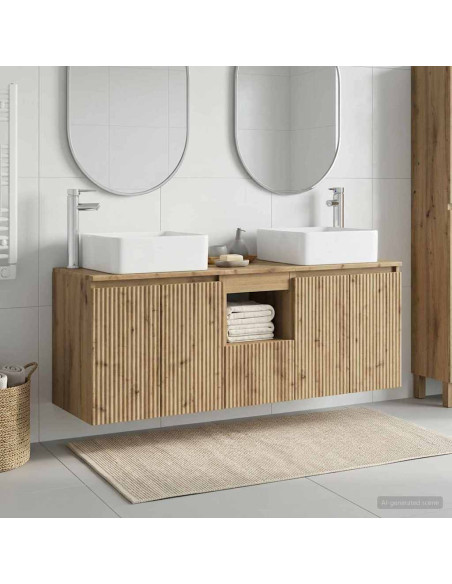 Set di Armadi da Bagno 3 pz Rovere Artigianale 53 x 35 x 63 cm