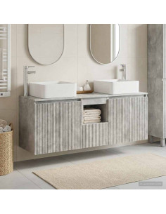 Set di Armadi da Bagno 3 pz Grigio Cemento 53 x 35 x 63 cm
