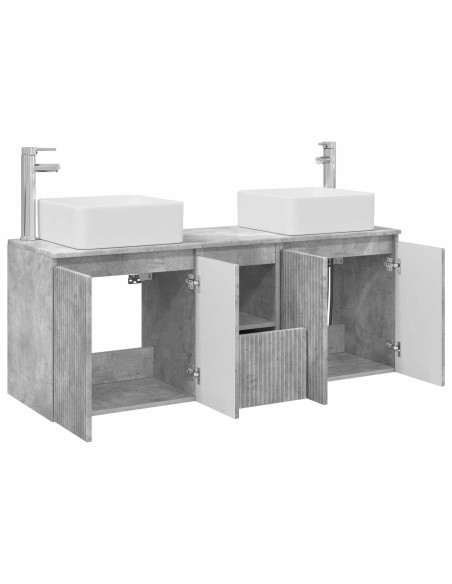 Set di Armadi da Bagno 3 pz Grigio Cemento 53 x 35 x 63 cm