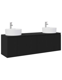 Set di Armadi da Bagno 3 pz Nero 49,5 x 44,5 x 65 cm 2