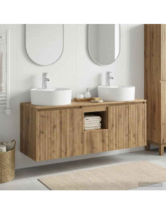 Set di Armadi da Bagno 3 pz Rovere Artigianale