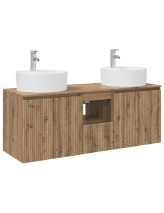 Set di Armadi da Bagno 3 pz Rovere Artigianale 2