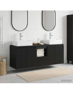 Set di Armadi da Bagno 3 pz Nero 49,5 x 41 x 62,5 cm