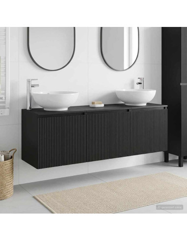 Set di Armadi da Bagno 3 pz Nero 49,5 x 44,5 x 65 cm