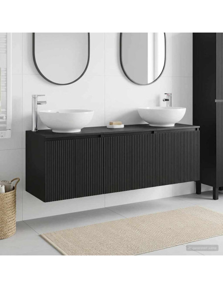 Set di Armadi da Bagno 3 pz Nero 49,5 x 44,5 x 65 cm