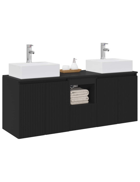 Set di Armadi da Bagno 3 pz Nero 49,5 x 41 x 62,5 cm