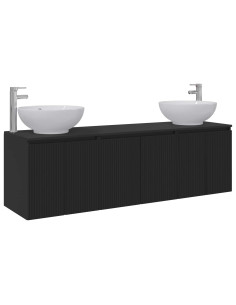 Set di Armadi da Bagno 3 pz Nero 49,5 x 44,5 x 65 cm 2