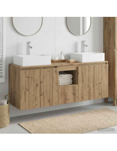 Set di Armadi da Bagno 3 pz Rovere Artigianale