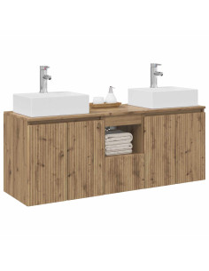 Set di Armadi da Bagno 3 pz Rovere Artigianale 2