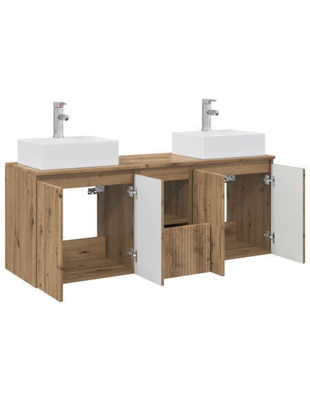 Set di Armadi da Bagno 3 pz Rovere Artigianale