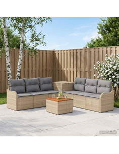 Set di divani 8 pz Beige e Grigio Chiaro