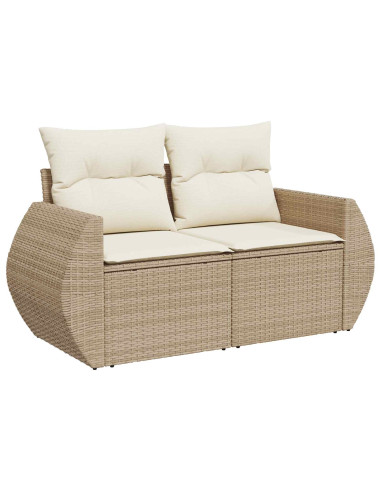 Set di divani 8 pz Beige e Bianco Crema