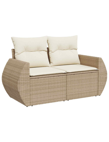 Set di divani 8 pz Beige e Bianco Crema