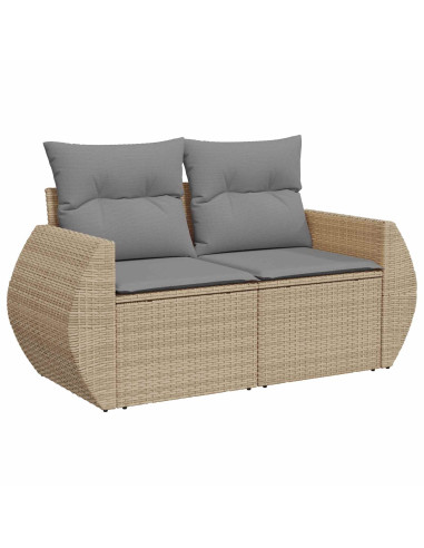 Set di divani 8 pz Beige e Grigio Chiaro