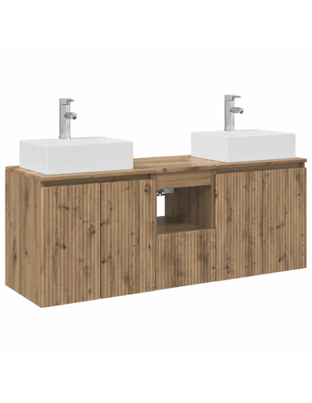 Set di Armadi da Bagno 3 pz Rovere Artigianale