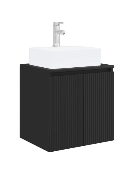 Set di Armadi da Bagno 3 pz Nero 49,5 x 41 x 62,5 cm