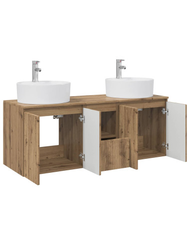 Set di Armadi da Bagno 3 pz Rovere Artigianale