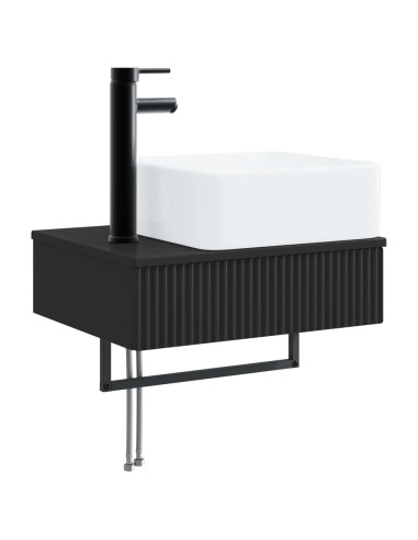 Set di Armadi da Bagno 3 pz Nero 53 x 35 x 39 cm