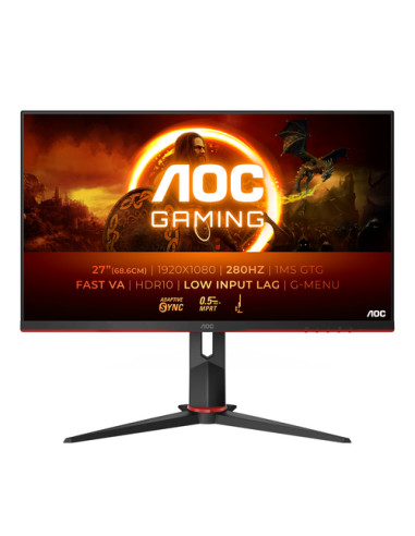 AOC G2 27G2ZN3/BK Monitor PC 68,6 cm (27") 1920 x 1080 Pixel Full HD LCD Nero, Rosso