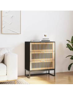 Credenza Nera 60x30x75 cm in Legno Multistrato