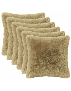 Federa 6 pcs HEERLEN Verde chiaro 35 x 35 cm Fleece PV 2