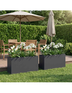 Vaso da giardino 2 pz Antracite 100 x 30 x 40 cm