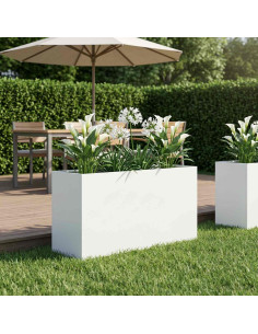 Vaso da giardino Bianco 100 x 30 x 40 cm